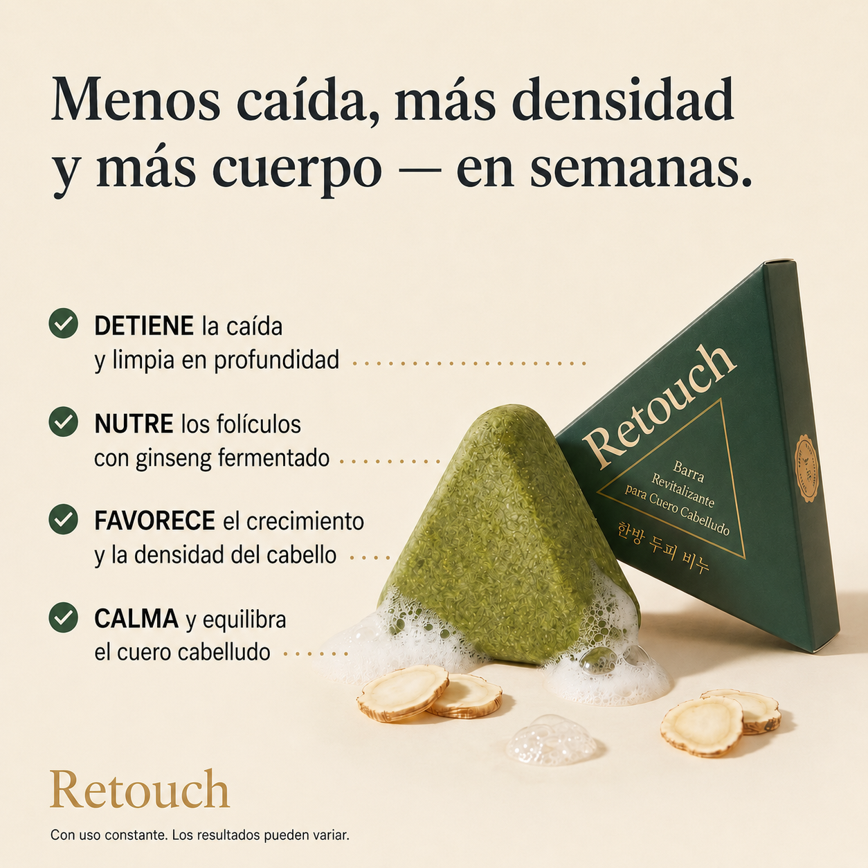 Retouch™ Barra Coreana para Crecimiento capilar y Anticaída
